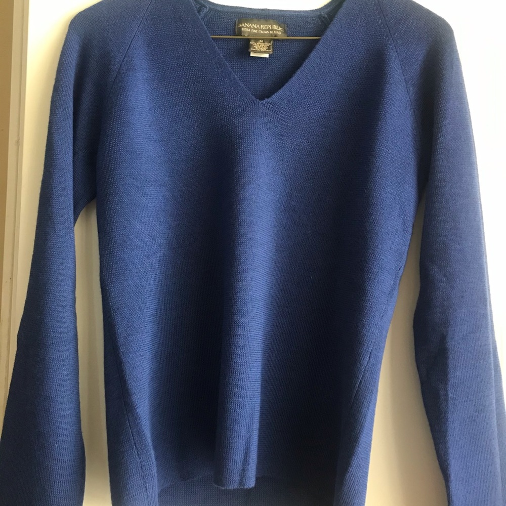 Banana Republic merino wool royal blue sweater